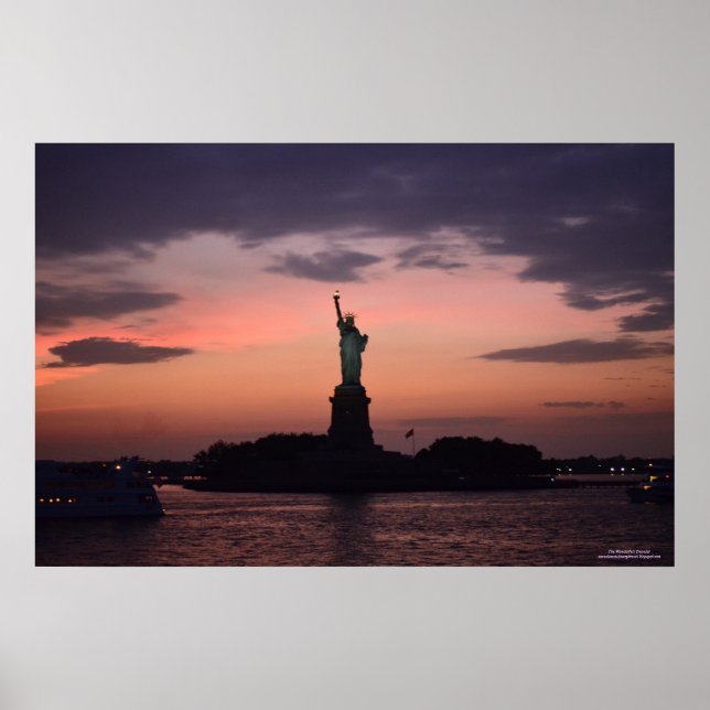 Lady Liberty in Sunset Poster (Front)
