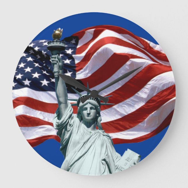 Lady Liberty, Old Glory Wall Clock (Front)