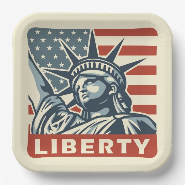 Lady Liberty Paper Plate (Front)