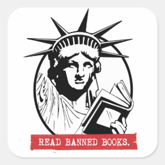 Lady Liberty Read Banned Books Square Sticker