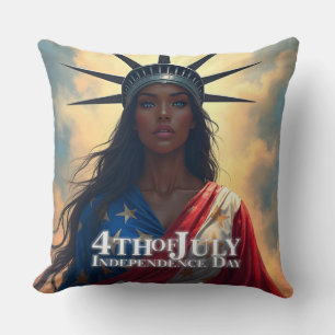 Lady Liberty Reimagined – A New Face of Freedom Cushion