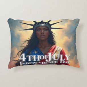 Lady Liberty Reimagined – A New Face of Freedom Decorative Cushion