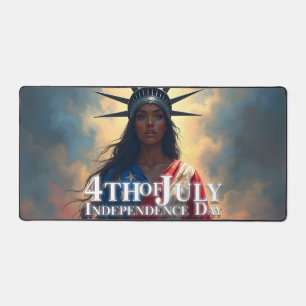 Lady Liberty Reimagined – A New Face of Freedom Desk Mat
