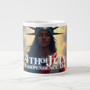 Lady Liberty Reimagined – A New Face of Freedom Large Coffee Mug