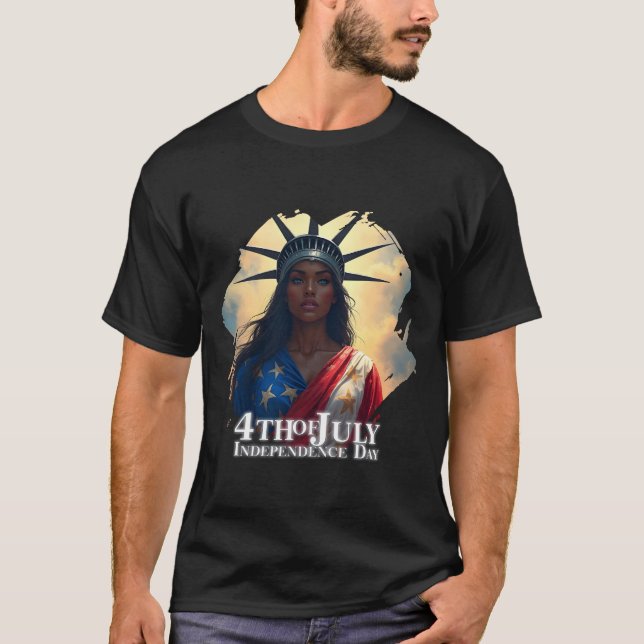 Lady Liberty Reimagined – A New Face of Freedom T-Shirt (Front)