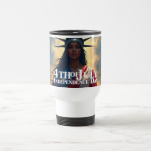 Lady Liberty Reimagined – A New Face of Freedom Travel Mug