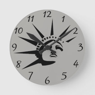 Lady Liberty Round Clock