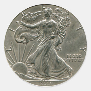 Lady Liberty Silver Dollar Sticker
