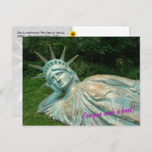 Lady Liberty takes a break - H postcard
