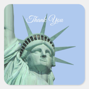 Lady Liberty Thank You Square Sticker
