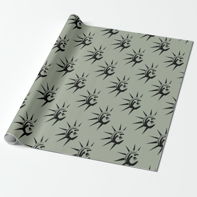 Lady Liberty Wrapping Paper (Unrolled)