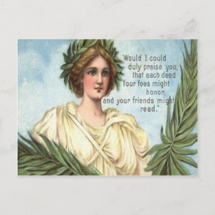 Lady Liberty Wreath Memorial Day Postcard
