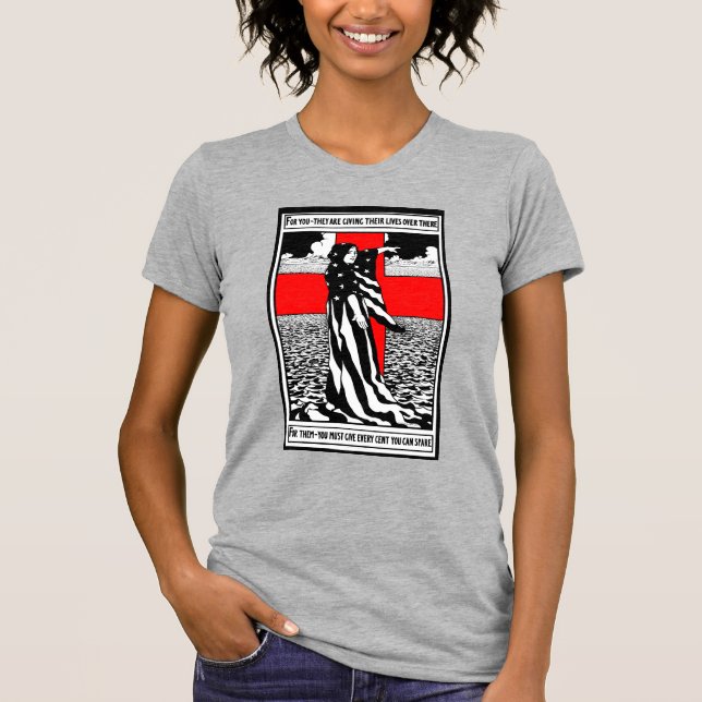 Lady Liberty WWI US Patriotic Poster 1918 T-Shirt (Front)