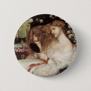 Lady Lilith by Rossetti, Vintage Victorian Portait 6 Cm Round Badge