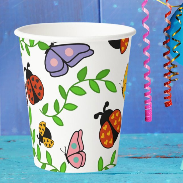 Lady Lovebug and Butterflies Party Paper Cups (Creator Uploaded)