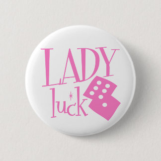 Lady Luck Dice 6 Cm Round Badge