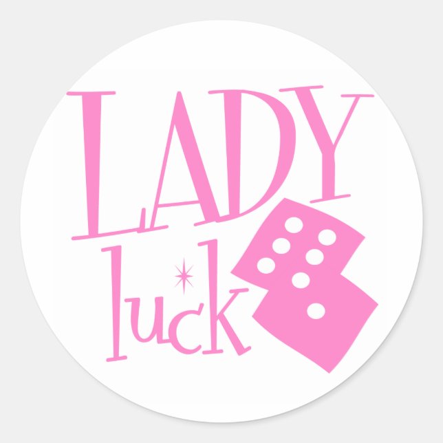 Lady Luck Dice Classic Round Sticker (Front)