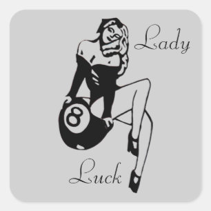 Lady Luck Square Sticker