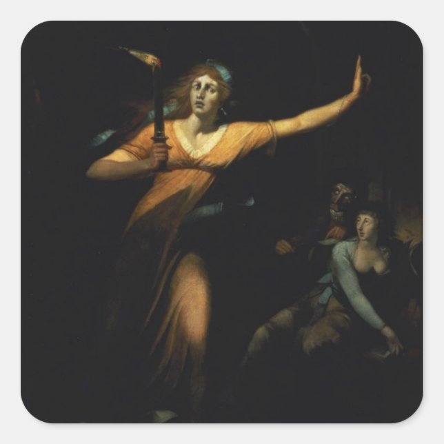 Lady Macbeth Sleepwalking, 1783 (oil on canvas) Square Sticker (Front)