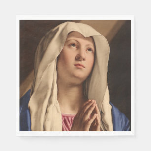 Lady Madonna Praying (Virgin Mary) (Christian Art) Napkin