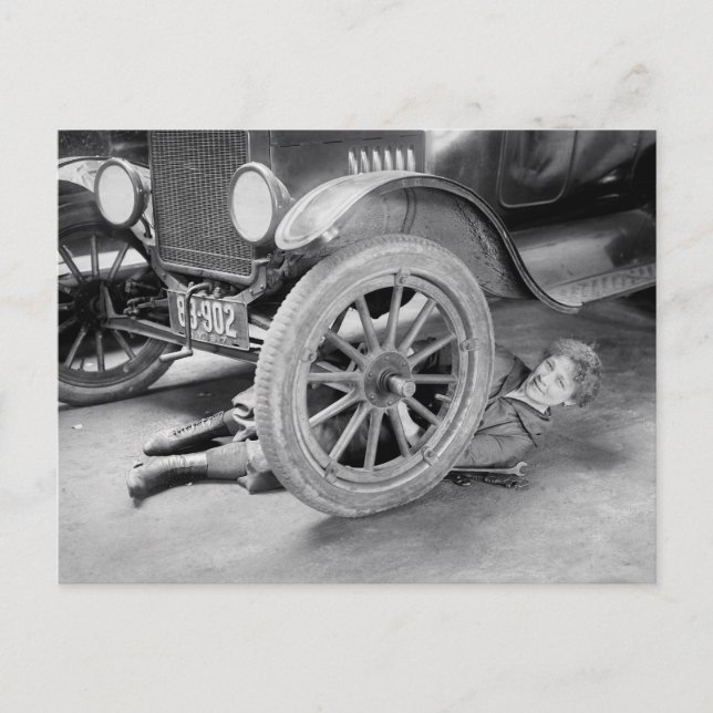 Lady Mechanic, 1920 Postcard (Front)