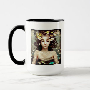 Lady Meditating under Water Inner Peace Quote Mug