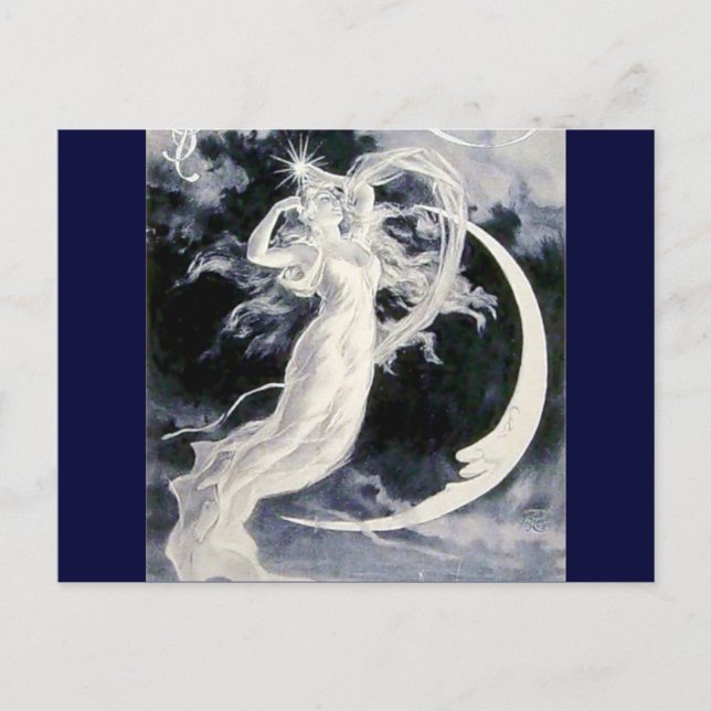 Lady Moon Stars Postcard (Front)