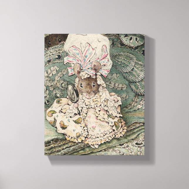 Lady Mouse in a Mob Cap (by Beatrix Potter) Canvas Print (Front)