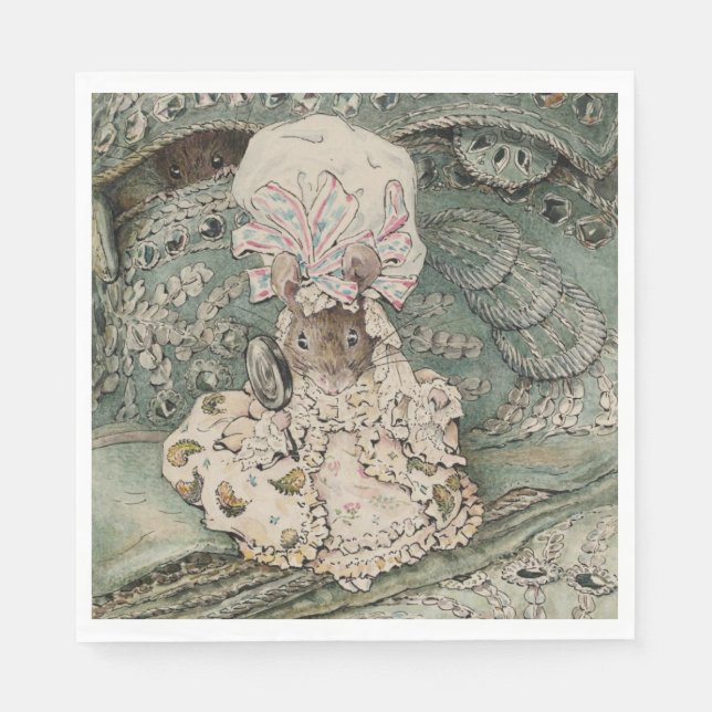 Lady Mouse in a Mob Cap (by Beatrix Potter) Napkin (Front)