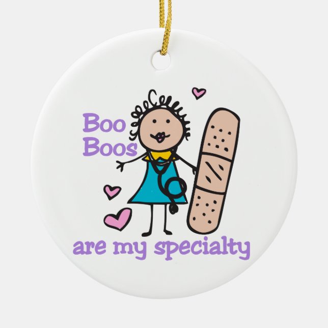 Lady Nurse Ceramic Tree Decoration (Front)