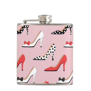 Lady of Fashion Pink Heels Hip Flask