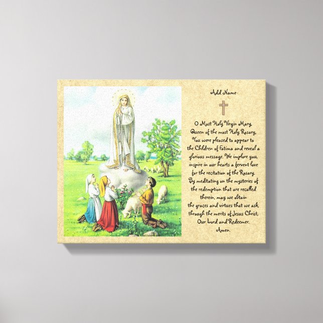 Lady of Fatima Prayer Wall Art Catholic Gift (Front)