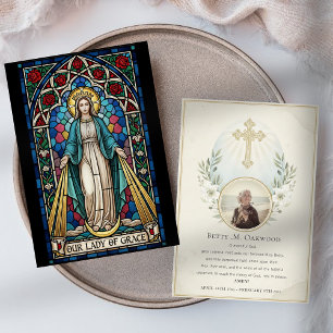 Lady of Grace Religious Catholic Funeral Prayer Card