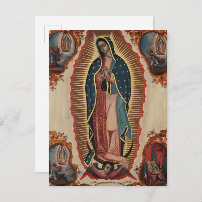 Lady of Guadalupe, 1780 by Sebastian Zalcedo Invitation Postcard (Front/Back)