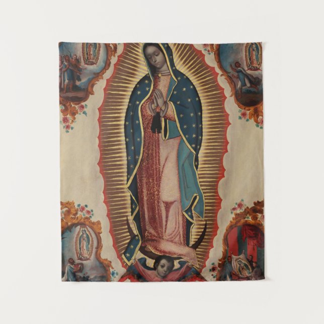 Lady of Guadalupe, 1780 by Sebastian Zalcedo Tapestry (Front)
