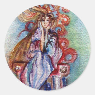 LADY OF LAKE , Magic and Mystery Classic Round Sticker
