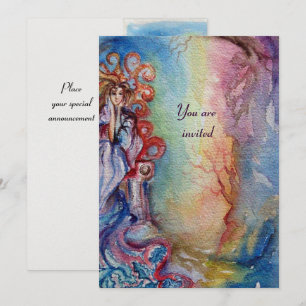 LADY OF LAKE , vibrant pink metallic ice Invitation