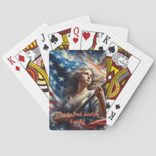 Lady Of Liberty - Patriotism Art Playing Cards