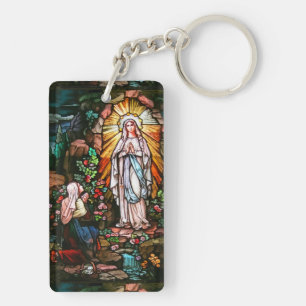 Lady of Lourdes Acrylic Keychain