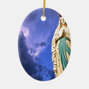 Lady of Lourdes Ceramic Tree Decoration