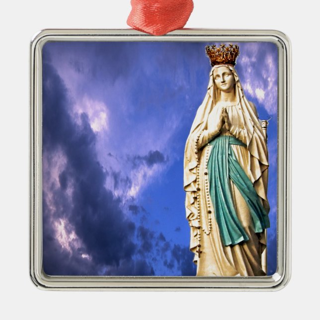 Lady of Lourdes Metal Tree Decoration (Front)