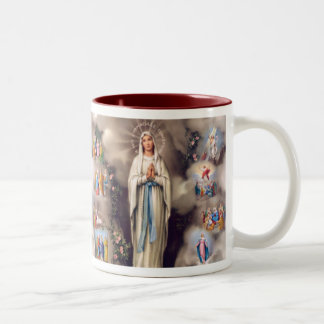 Lady of Lourdes Two-Tone Coffee Mug