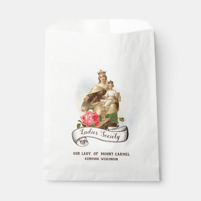 Lady of Mount Carmel Jesus Scapular Religious Favour Bags (Front)
