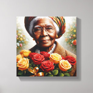 Lady Of Roses Canvas Print