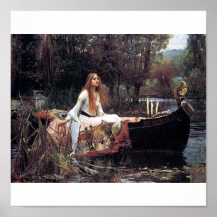 Lady of Shallot antique painting Poster