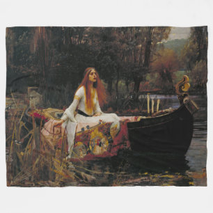 Lady of Shallot by John William Waterhouse Fleece Blanket