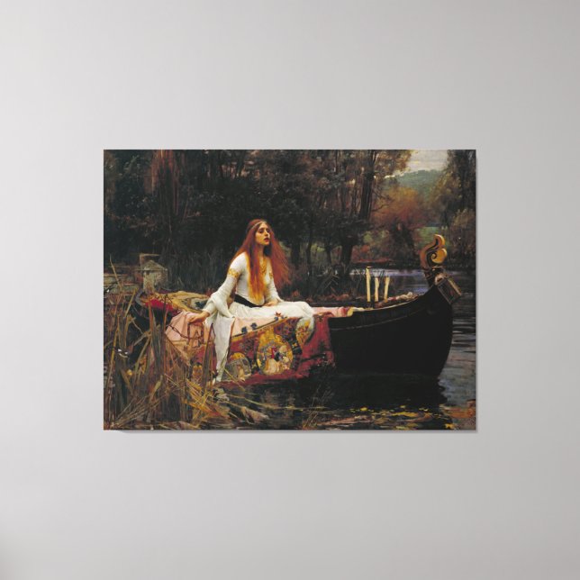 Lady of Shallot by Pre-Raphaelite JW Waterhouse Canvas Print (Front)