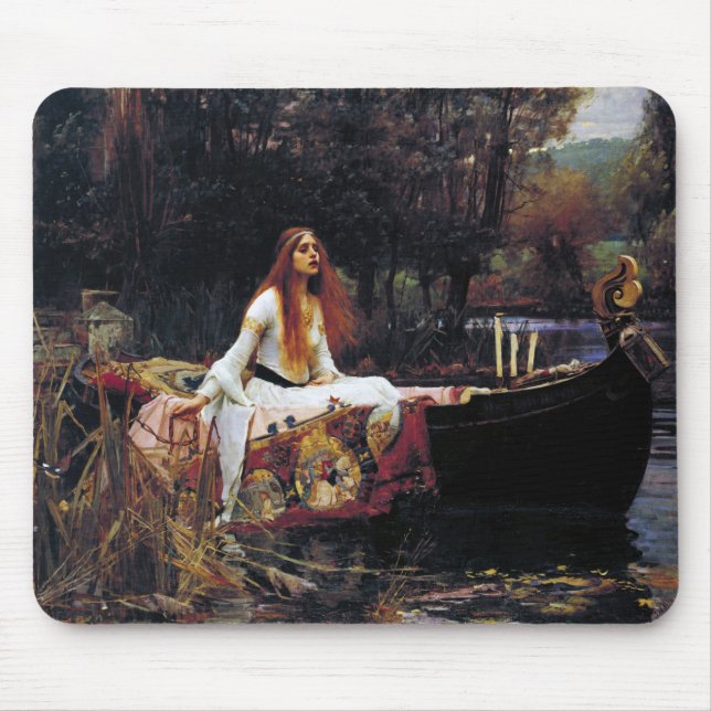 Lady Of Shallot on Boat JW Waterhouse Fine Art Mouse Pad (Front)