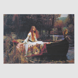 Lady Of Shallot on Boat JW Waterhouse Fine Art Tissue Paper