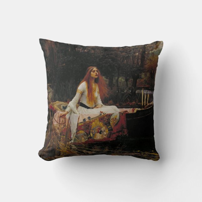 Lady of Shallot Pre-Raphaelite Painting Cushion (Front)